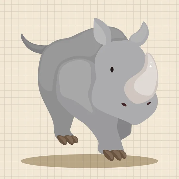 Animales rinocerontes elementos temáticos de dibujos animados — Archivo Imágenes Vectoriales