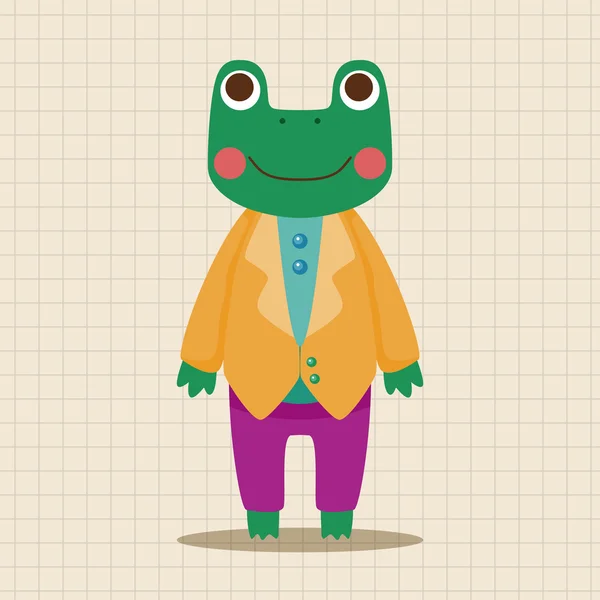 Animal frog worker cartoon theme elements — Stock Vector
