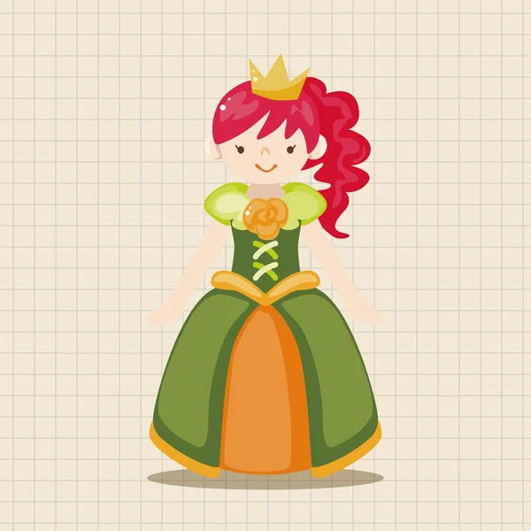 Royal theme princess elements — Stock Vector