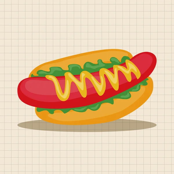 Aliments frits thème hot dog éléments — Image vectorielle