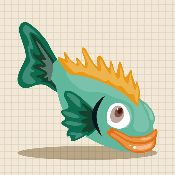 Elementos temáticos do peixe — Vetor de Stock