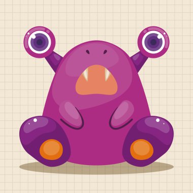 canavar karikatür Tema öğeleri vektör, eps