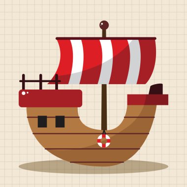 Ulaşım tekne Tema öğeleri vektör, eps