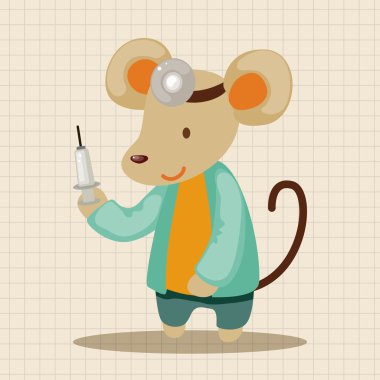 动物鼠标医生卡通主题元素