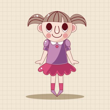 Aile kız karakter Tema öğeleri