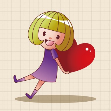 küçük bir çocukla kalp Tema öğeleri