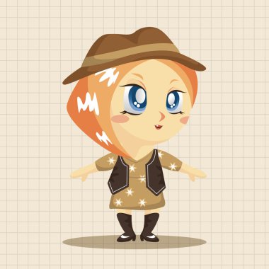 Bayan kız çizgi film Tema öğeleri