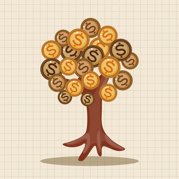 Arbre d'argent financier éléments thème — Image vectorielle