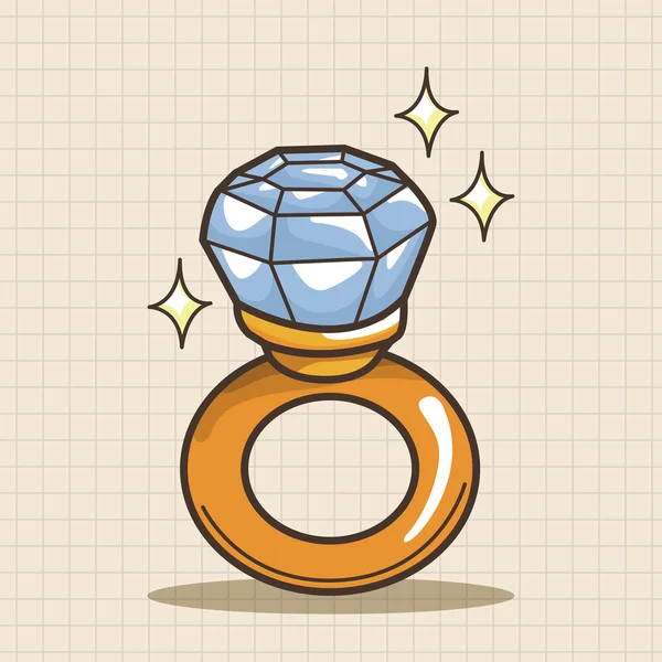 Anillo de diamante tema elementos — Vector de stock