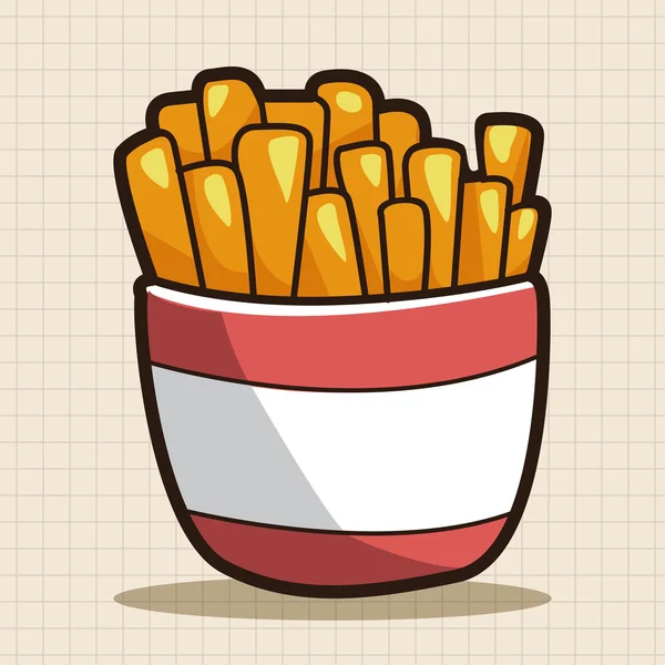 Fried foods theme french fries elements — Stock Vector