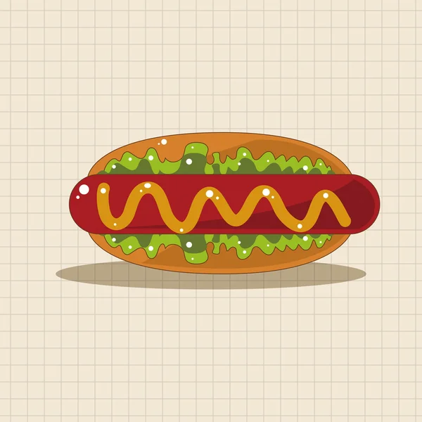 Aliments frits thème hot dog éléments — Image vectorielle