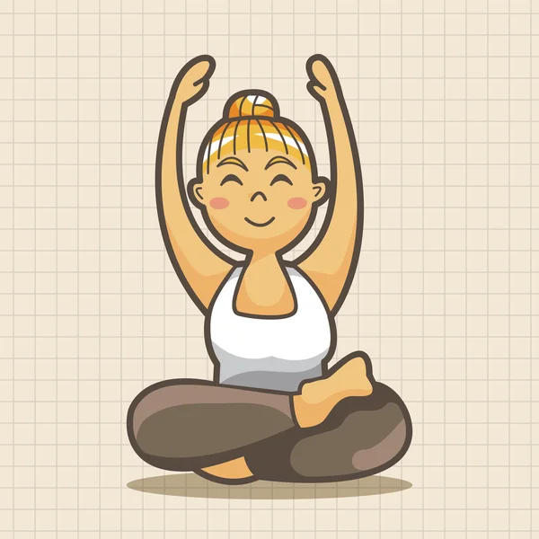 Yoga thema-elementen — Stockvector