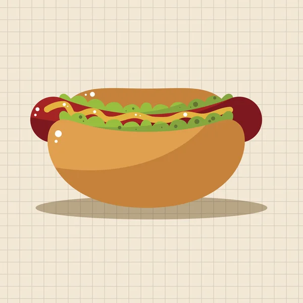 Alimentos fritos tema hot dog elementos — Archivo Imágenes Vectoriales