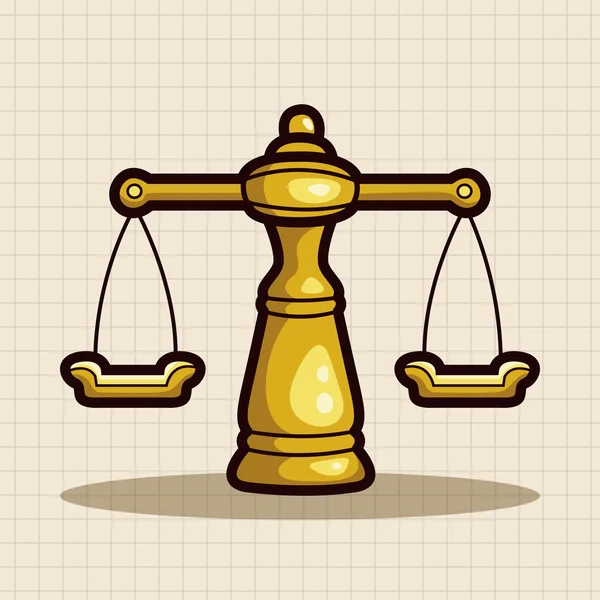 Équilibre juridique éléments thématiques — Image vectorielle