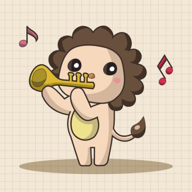 enstrüman çizgi film Tema öğeleri oynayan hayvan