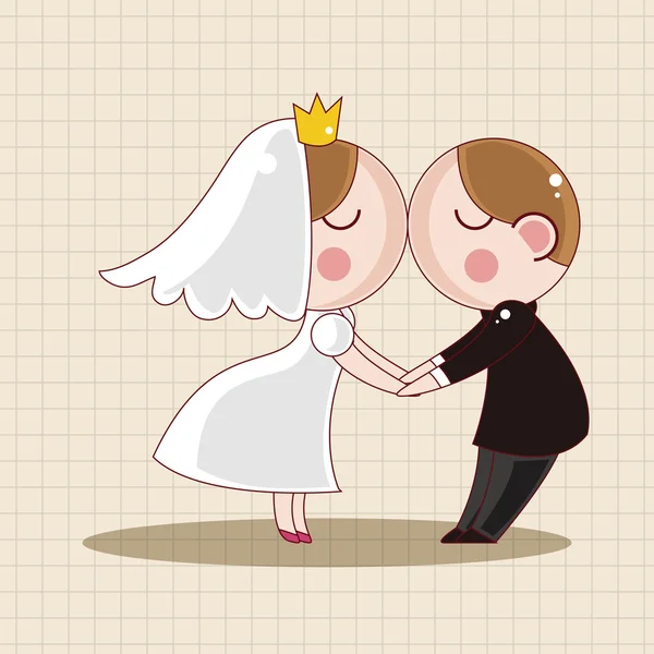 Boda pareja tema elementos — Vector de stock