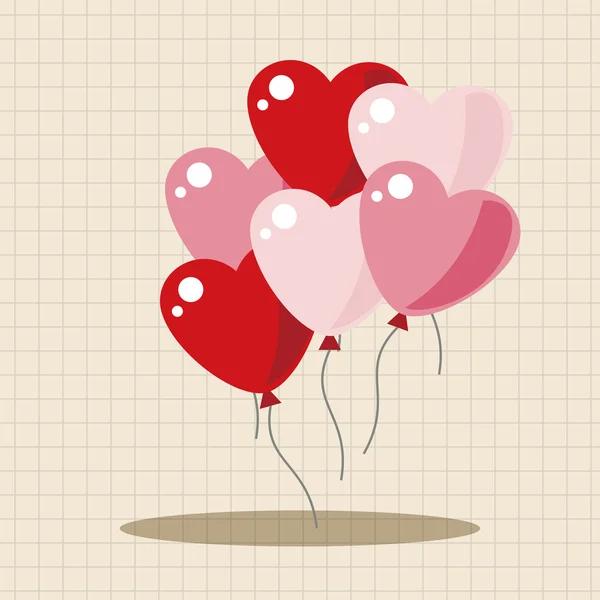Dia dos Namorados balões elementos temáticos —  Vetores de Stock