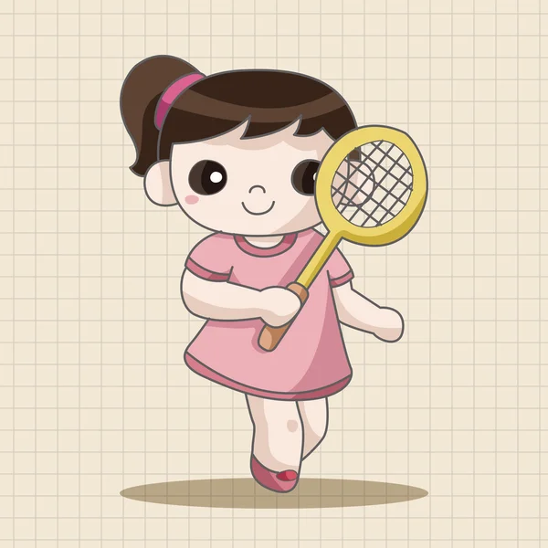 Badminton player éléments de thème — Image vectorielle