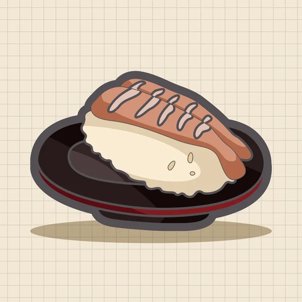 Elementos temáticos de sushi comida japonesa — Archivo Imágenes Vectoriales