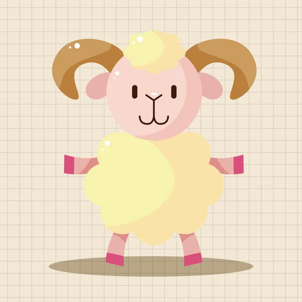 Animaux moutons éléments de thème dessin animé — Image vectorielle