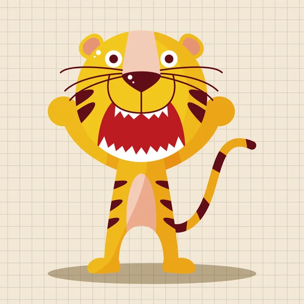 Zwierzę Tygrys kreskówka elementy tematyczne — Wektor stockowy