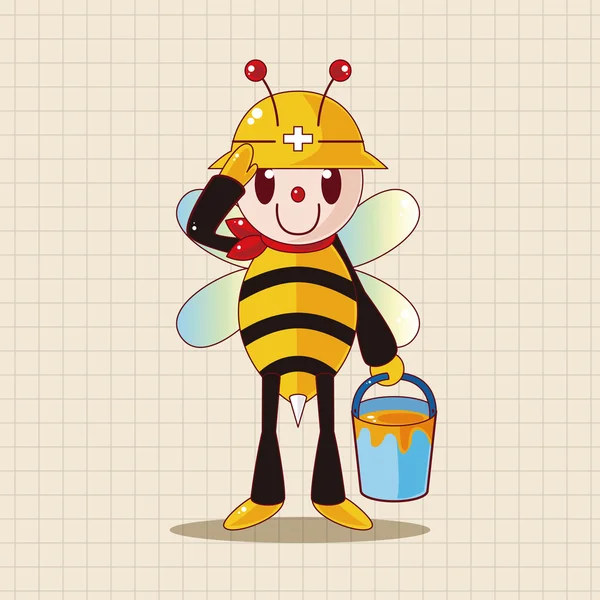 Елементи теми бджіл мультфільму — стоковий вектор