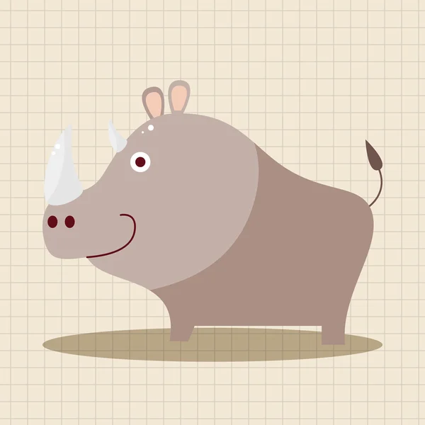 Animal rinoceronte elementos de dibujos animados tema — Archivo Imágenes Vectoriales