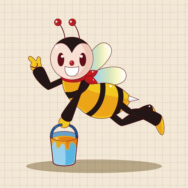 Méh rajzfilm téma elemek — Stock Vector