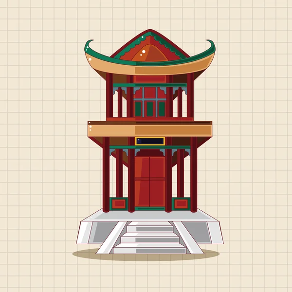 Éléments de thème bâtiment chinois — Image vectorielle