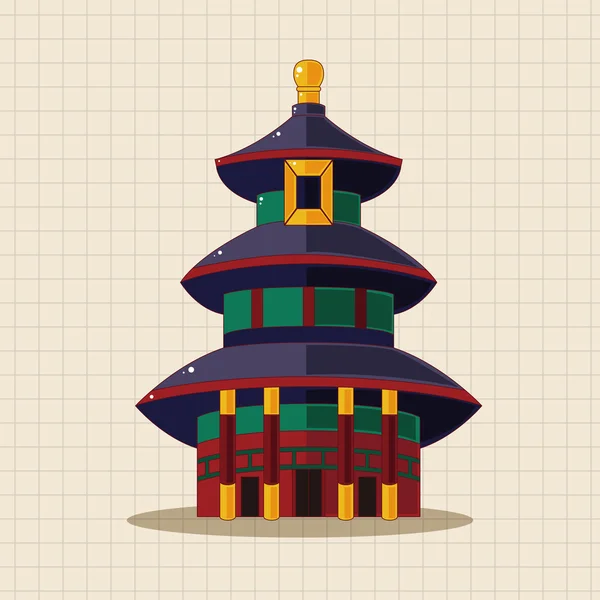 Éléments de thème bâtiment chinois — Image vectorielle