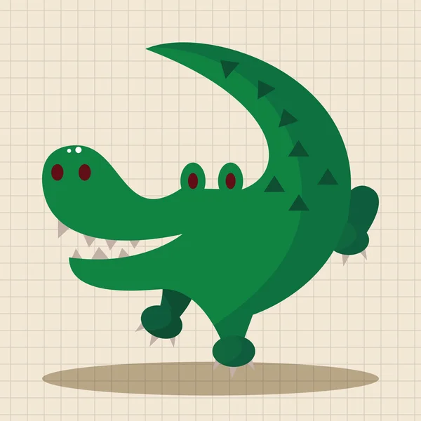 Animal crocodile dessin animé éléments thème — Image vectorielle