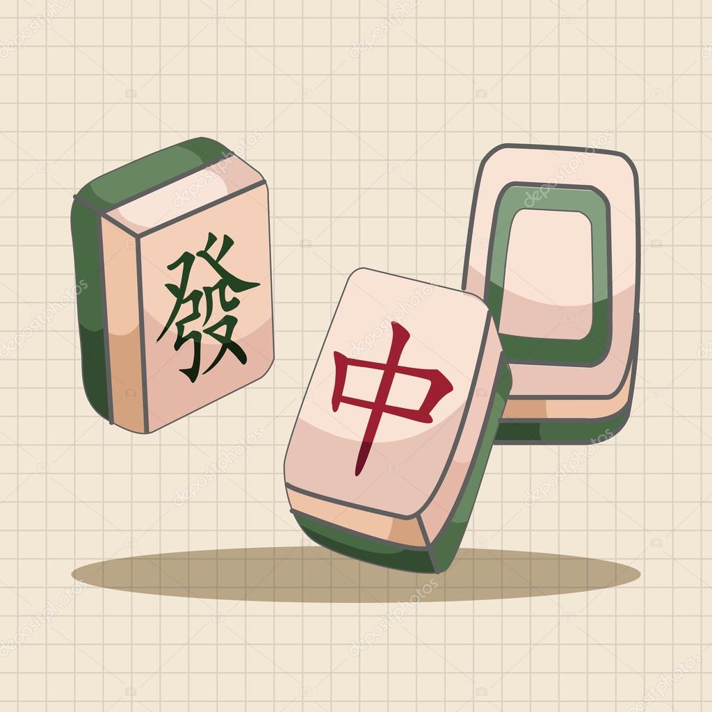 Mahjong theme elements.