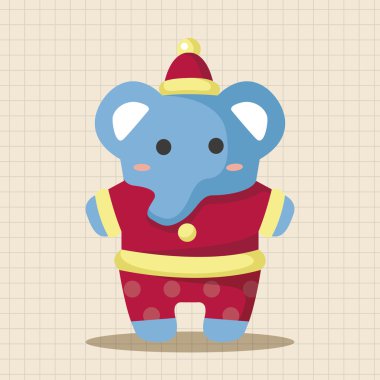 Noel stil tema öğeleri hayvan fil çizgi film