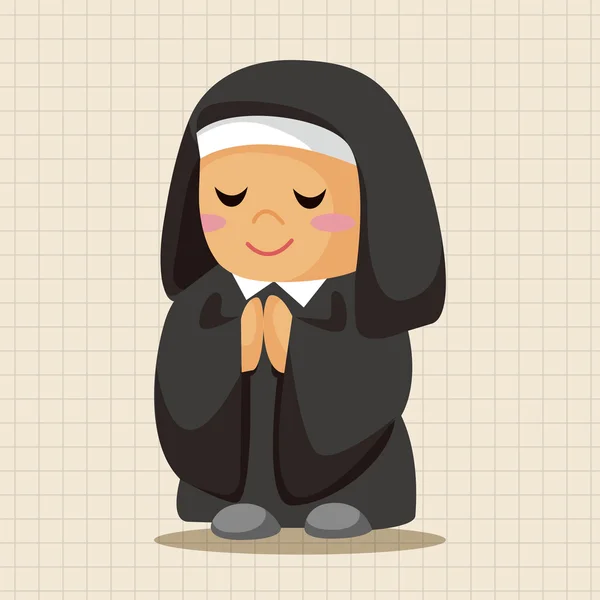 Éléments de thème pasteur et nonne — Image vectorielle