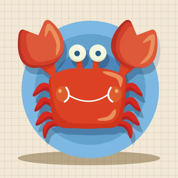 Caranguejo animal marinho desenhos animados elementos temáticos —  Vetores de Stock