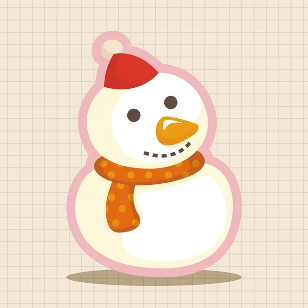 Elemente tematice de desene animate snowman — Vector de stoc