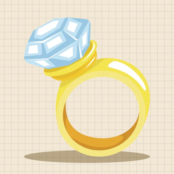 Anillo de diamante tema elementos — Vector de stock