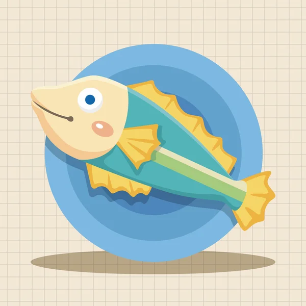 Havsfisk djur tecknade temaelement — Stock vektor