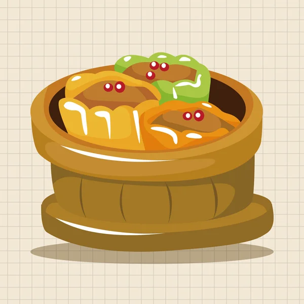 Elementos temáticos de comida china — Vector de stock