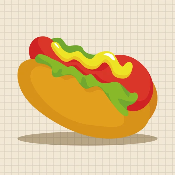 Fritto cibo tema hot dog elementi — Vettoriale Stock