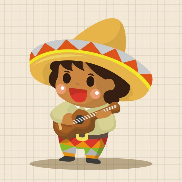 Éléments du thème mexicain — Image vectorielle