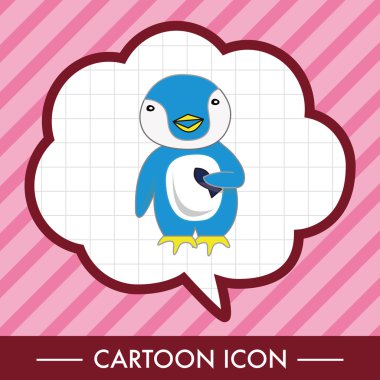 hayvan penguen karikatür Tema öğeleri simge öğesi