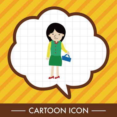 Bayan kız çizgi film Tema öğeleri simge öğesi