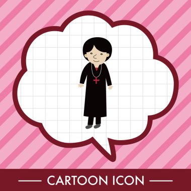 Papaz ve rahibe Tema öğeleri vektör eps simgesi öğesi