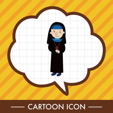 Papaz ve rahibe Tema öğeleri vektör eps simgesi öğesi