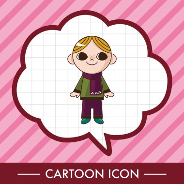 Erkek adam çizgi film Tema öğeleri simge öğesi