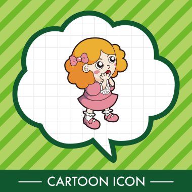 Bayan kız çizgi film Tema öğeleri simge öğesi