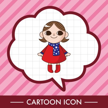 Bayan kız çizgi film Tema öğeleri simge öğesi