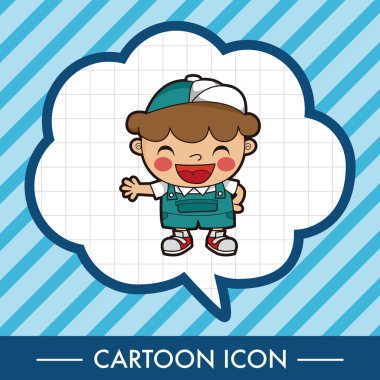 Erkek adam çizgi film Tema öğeleri simge öğesi