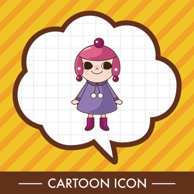 Bayan kız çizgi film Tema öğeleri simge öğesi